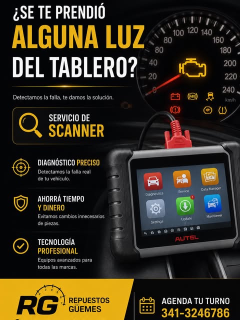 Servicio de scanner y diagnóstico computarizado en RG Repuestos Güemes