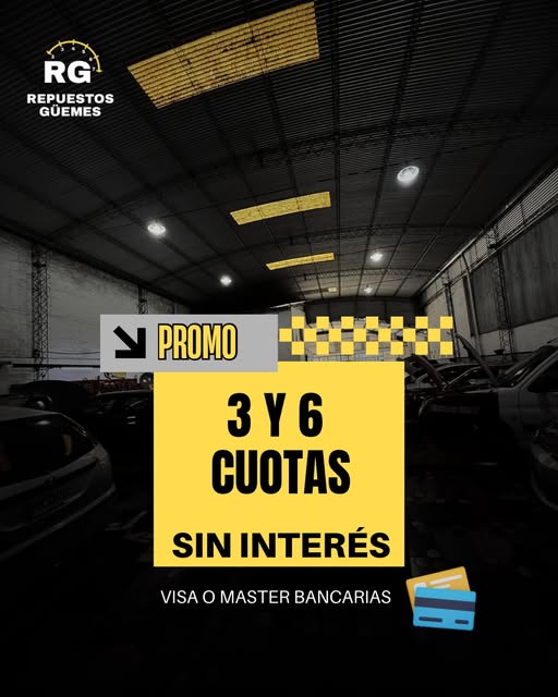Interior del taller de RG Repuestos Güemes con varios vehículos